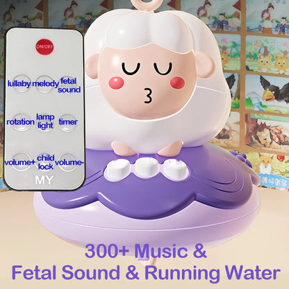 360° Sheep Musical Baby Crib Mobile Rotating Soft Light Bed Bell Toy Four Speed Timming Hanging Infant Newborn Bedside Gift