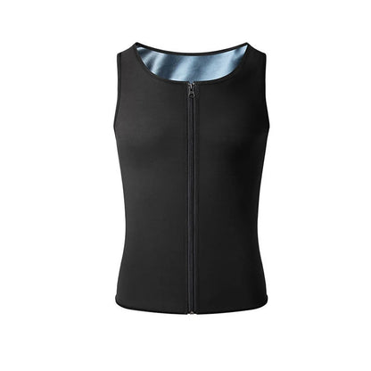 1pcs Men's Shapewear Zipper Coated Silver Vest Exercise slimming corset Compression Sweat Reducing Fat Sauna Tops Waist Trainer