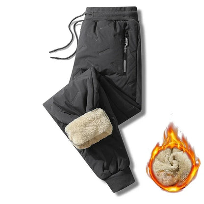 Winter Fleece Pants Men Lambswool Thicken Warm Waterproof Trousers Male Casual Outdoor Thermal Man Joggers Sweatpants Big 6XL7XL