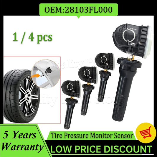1 / 4Pcs For 2017-2022 Subaru XV Outback Ascent Impreza Tire Pressure Monitoring System Sensor 433MHz TPMS 28103FL000 28103FL00A