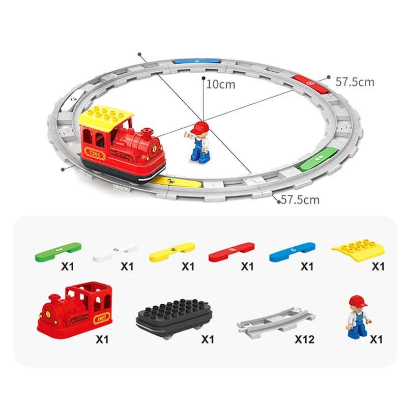 Rail Transport Big Size Building Blocks Creative Track Accessories Assemble Toys For Children Bricks Compatible City Train Set