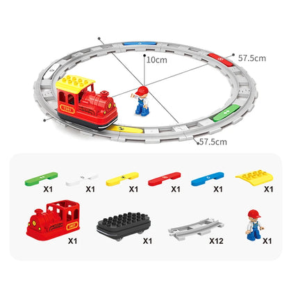 Rail Transport Big Size Building Blocks Creative Track Accessories Assemble Toys For Children Bricks Compatible City Train Set