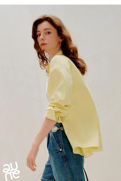 TOYOUTH Women Easy Morning Lazy Shirts 2026 Spring New Wrinkle-Resistant Low-Maintenance Light Spring Cotton Blouses