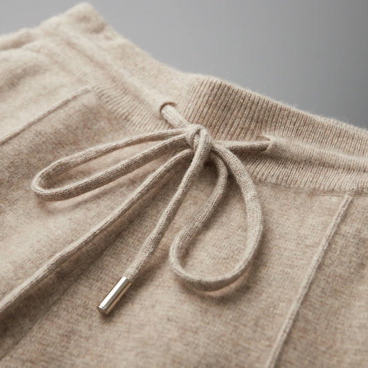 MVLYFLRT 2026 Men's Autumn Winter Elastic Waisted Knitted Pants 100% Cashmere Small Leg Casual Straight Leg Thickened Warm 2472