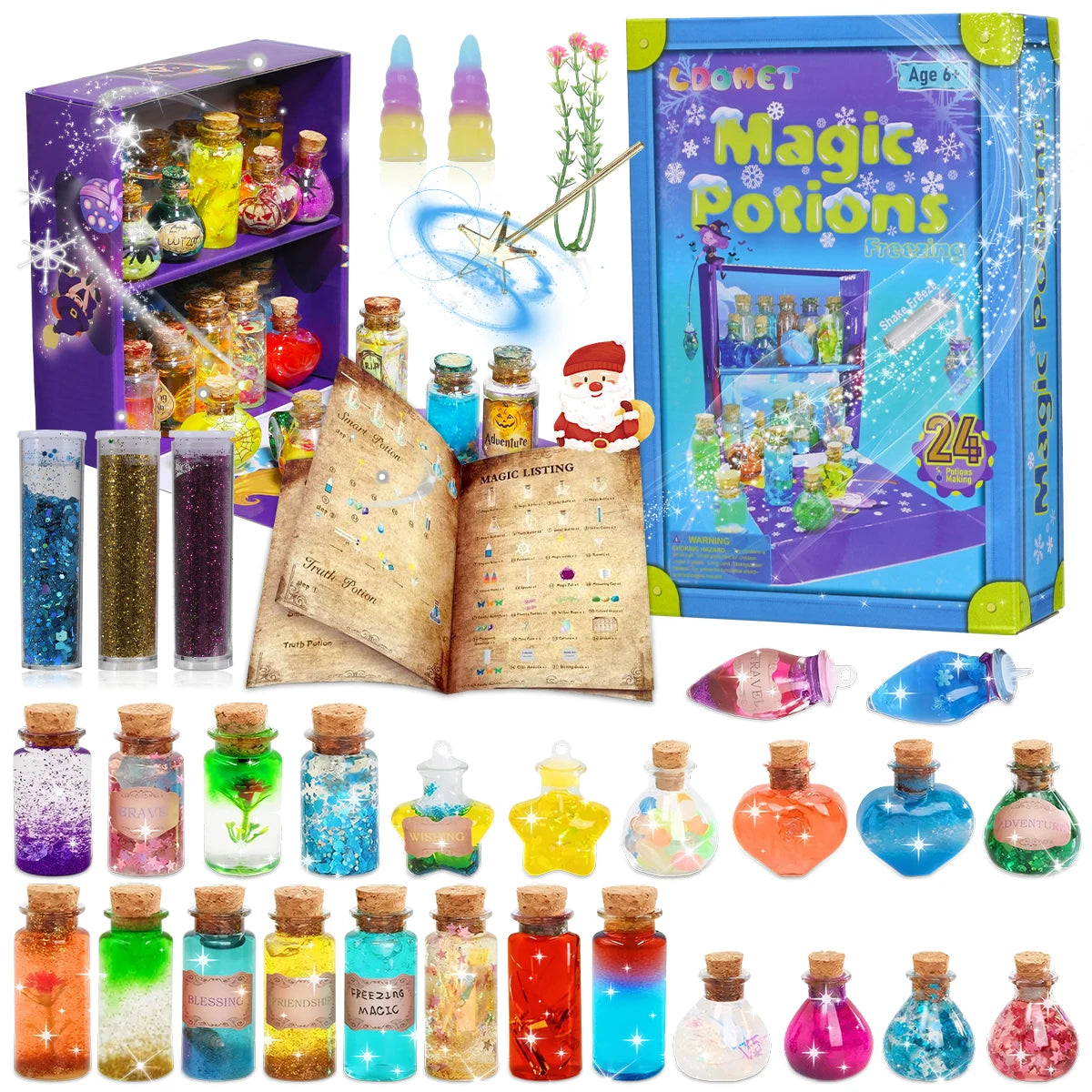 22/24 DIY Mixed Magic Fairy Potion Bottles Christmas Halloween Magical Color Changing Potions Art Craft Kit Birthday Gifts