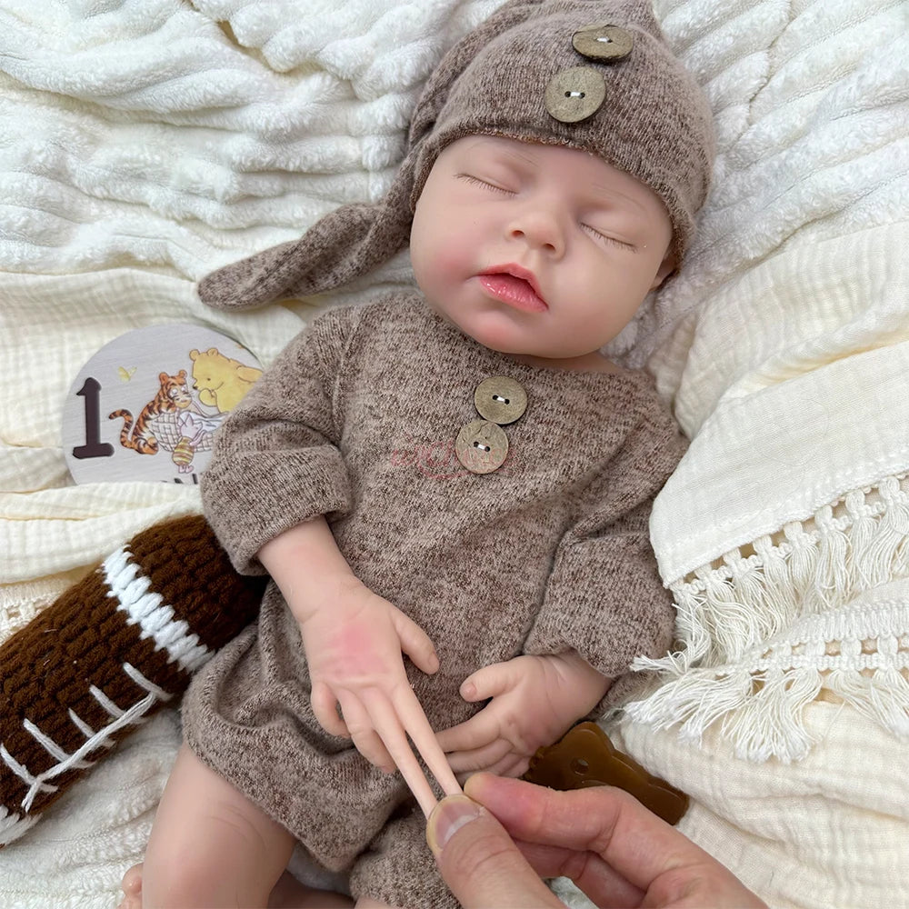 20inch Full Soft Silicone Reborn Baby Boy/Girl Can Drink and Pee Real Touch Weughted Newborn Doll for Alzheimer’s Christmas Gift