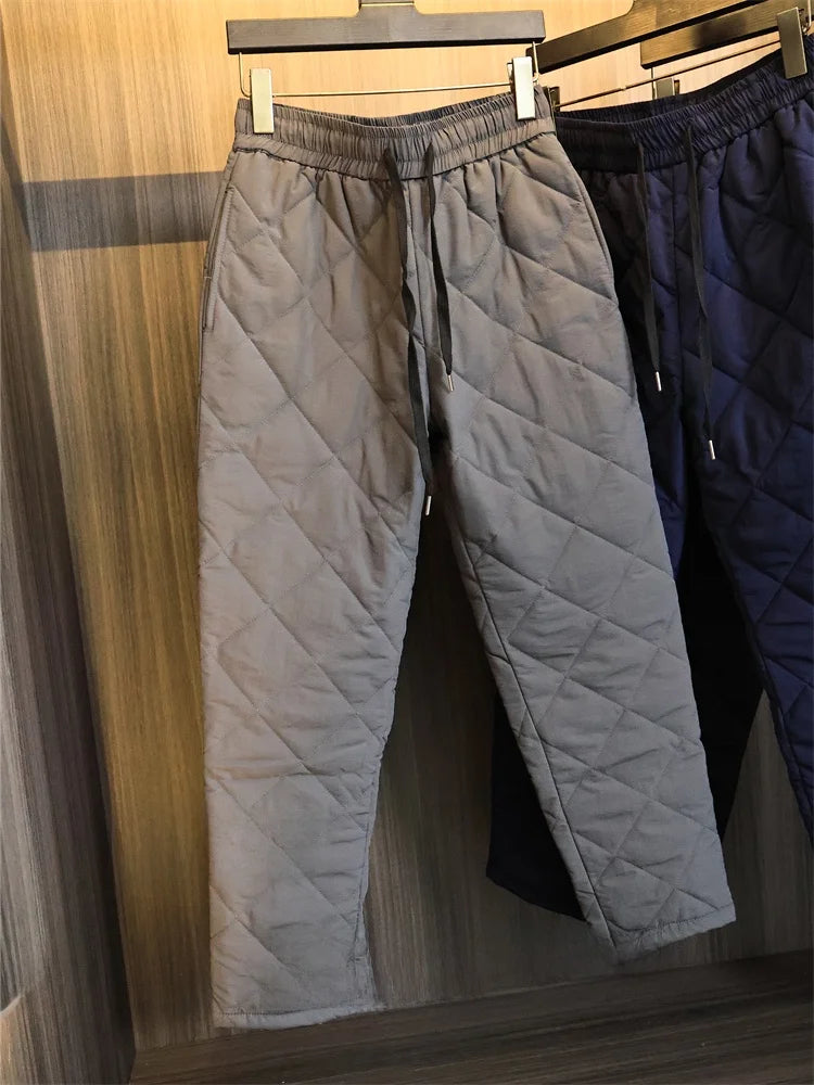 Warm Casual Cotton Pants Men's Autumn Winter Trousers with Cotton  3D Tailoring Faionable Urban Sle Long Pants