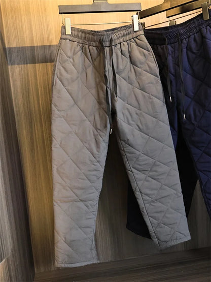 Warm Casual Cotton Pants Men's Autumn Winter Trousers with Cotton  3D Tailoring Faionable Urban Sle Long Pants
