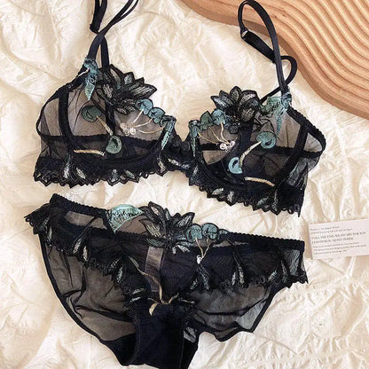 Sexy French Ultra Thin Lace Embroidery Underwire Bra Summer Minimizer Full Coverage Slimming For Busty Women Daily Wear 32-38ABC