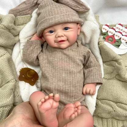 17 Inch Open Eyes Girl/Boy Full Soft Silicone Reborn Baby Realistic Veins and Capillaries Weighted Newborn Doll Collectible