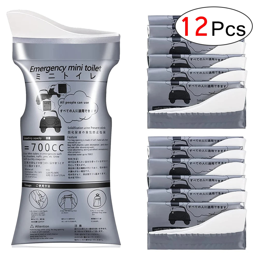 12/20 Pack Outdoor Emergency Portable Urine Bag Vomit Bag, Unisex Pee Bag Travel Mini Mobile Toilet for Women Men Baby 4/8 Pack