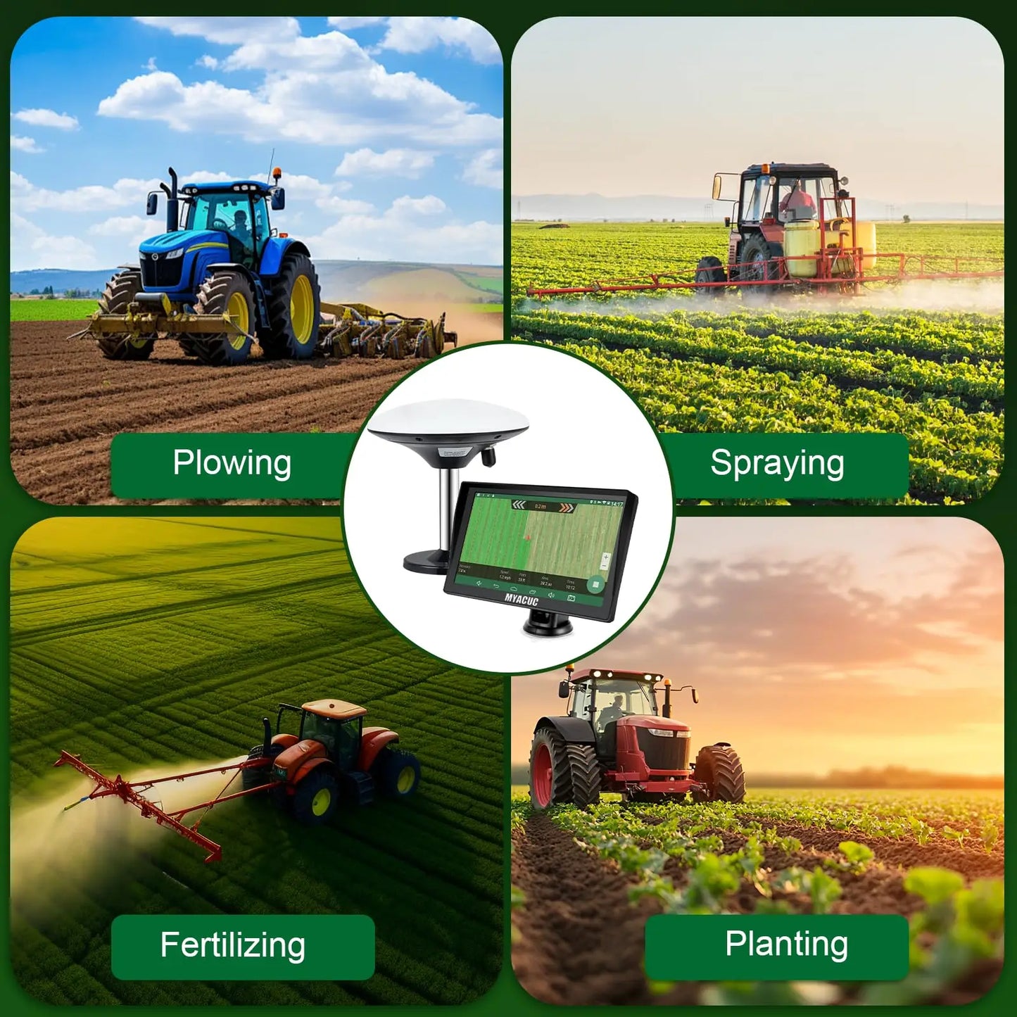 GPS Navigator for Tractor for Precision Farming, GNSS Agricultural Navigator ,for Spraying, Ploughing and Sowing