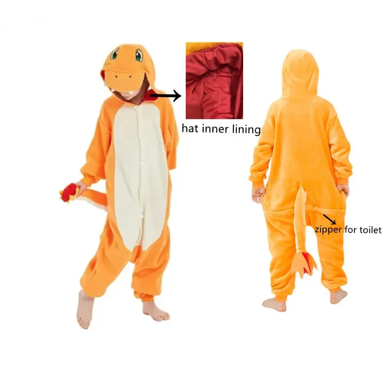 Pokemon Pijama Jigglypuff Pikachu Gengar Snorlax Onesie Kigurumi Cosplay Charmander Halloween Anime Pajamas