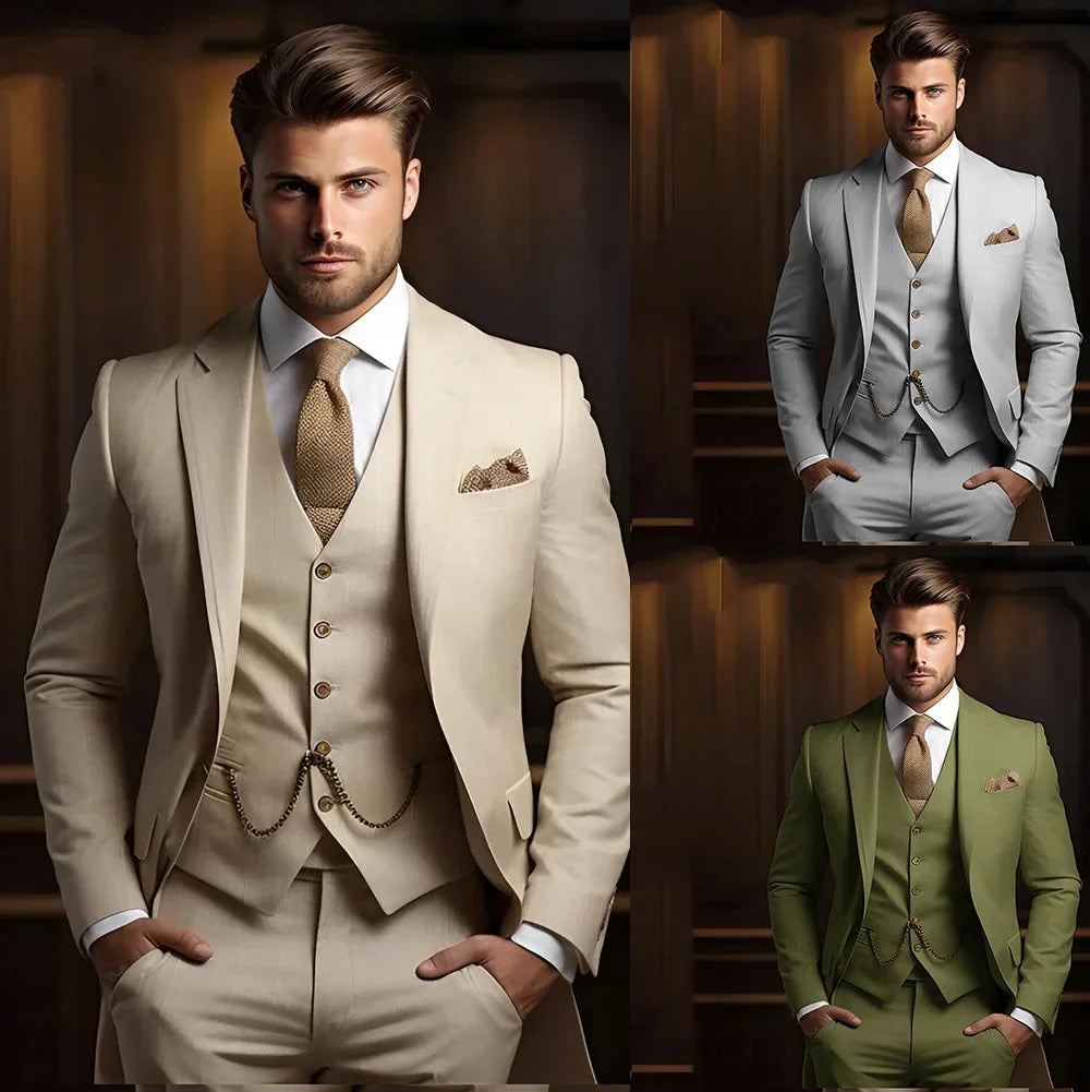 High Quality Black Men's wedding Suits Smart Cusual 3 Piece Custom Slim Fit Male Blazer Wedding Groom Tuxedos Costume Homme