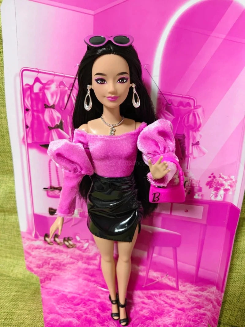 2026 New Arrival Genuine Barbie Signature Deluxe Fashion Series Pink & Black Lace Collectible Doll Toy Gifts