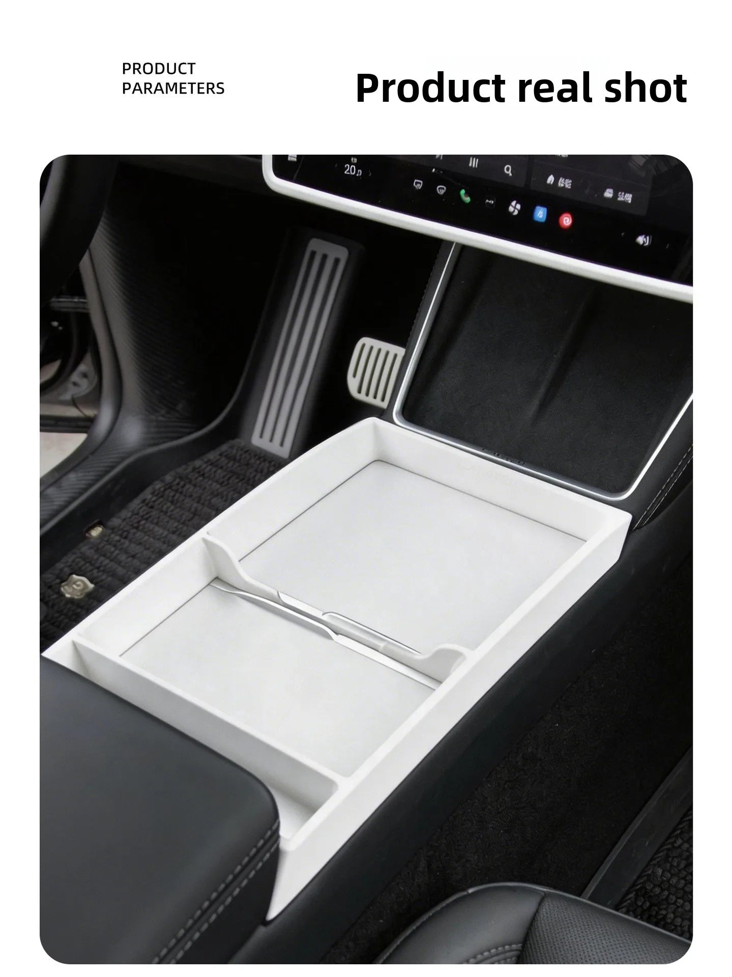 For Tesla New Model 3 Highland / Model Y /YL Center Console Armrest Storage Tray Organizer Box ABS Interior Accessories