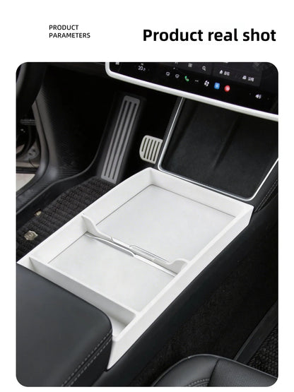 For Tesla New Model 3 Highland / Model Y /YL Center Console Armrest Storage Tray Organizer Box ABS Interior Accessories
