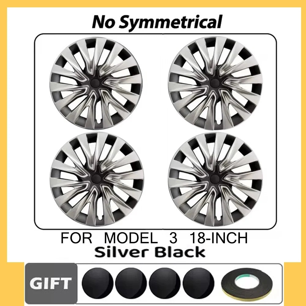 4PCS HubCap for Tesla Model 3 2023 2024 18 Inch Performance Replacement Wheel Cap Automobile Full Rim Cover Accessories