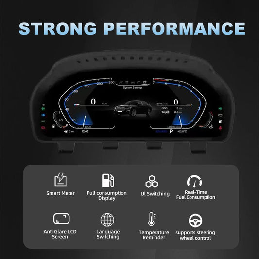 LCD Dashboard for BMW E90 E70 E71 E60 E81 E87 F10 F20 F30 F32 F06 E84 F48 E83 F25 F26 F15 Speedometer Digital Display Cluster