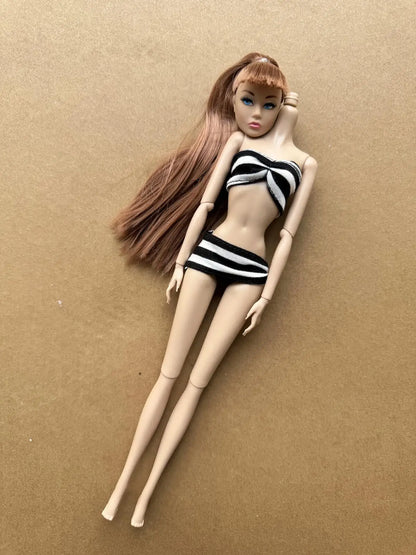 1/6 Scale Multi-jointed Fashion Doll Heads with Bangs Pony Tail Super White Beige Dark Brown Skin Tone PP Doll Figures for Colle