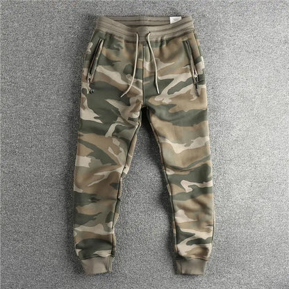Thickened Wear-Resistant Men's Casual Camouflage Pants Autumn Winter Warm Sports Trousers Loose Fit Long Pants Trendy