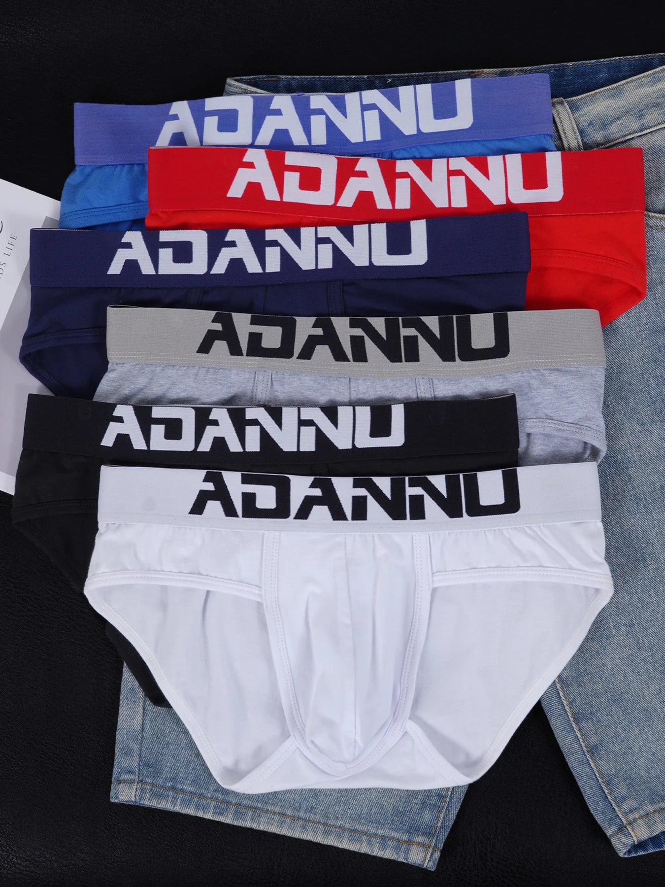 6 PCS Men's Cotton Briefs Pouch Design Soft Breathable Daily Casual Underwear