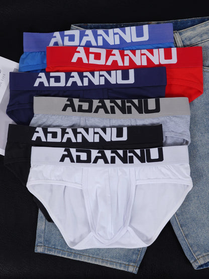 6 PCS Men's Cotton Briefs Pouch Design Soft Breathable Daily Casual Underwear
