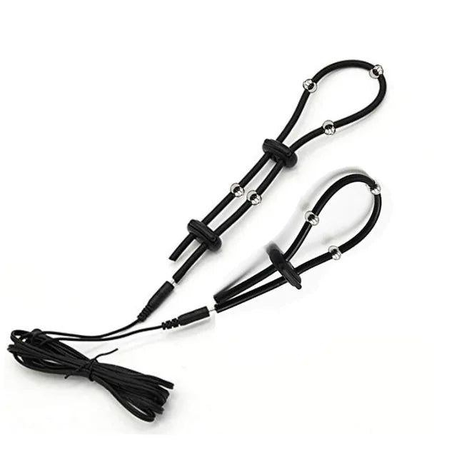 Electric Shock Bdsm Cock Sheath Ball Stretcher Host Cable E-stim Penis Ring Electro Sex Toy for Men Glans Testicle Loops Massage