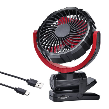 Portable Car Clip on Fan 2000mAh Battery Rotate 5V USB Rechargeable Mini Cooler Fan Car Electronic