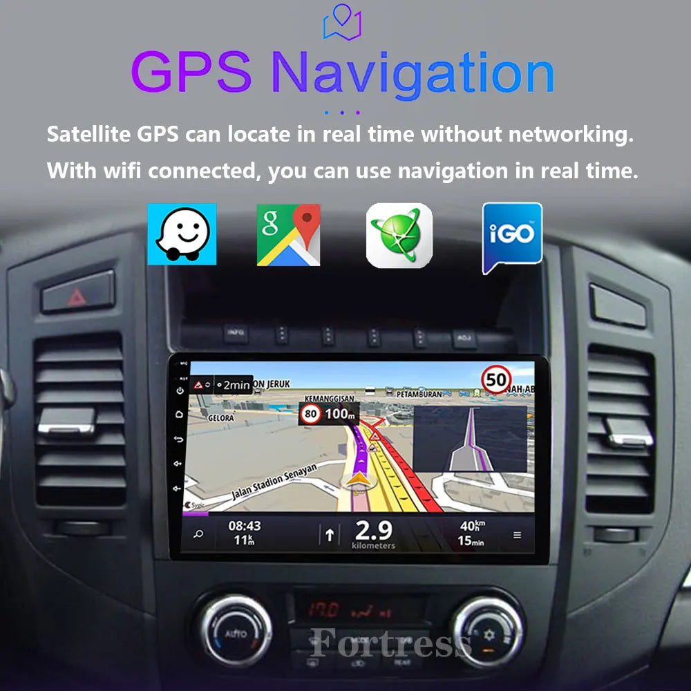 Android 16 QLED Car Radio For Mitsubishi Pajero 4 V80 V90 2006-2024 Autoradio Multimedia Player GPS For Carplay Android Auto bt