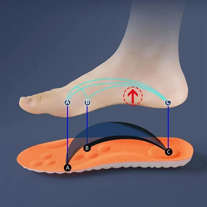 High Elasticity Latex Sport Insoles Soft Shoe Pads Arch Support Orthotic Insoles Shoe Sole Arch Support Orthopedic Insert Unisex