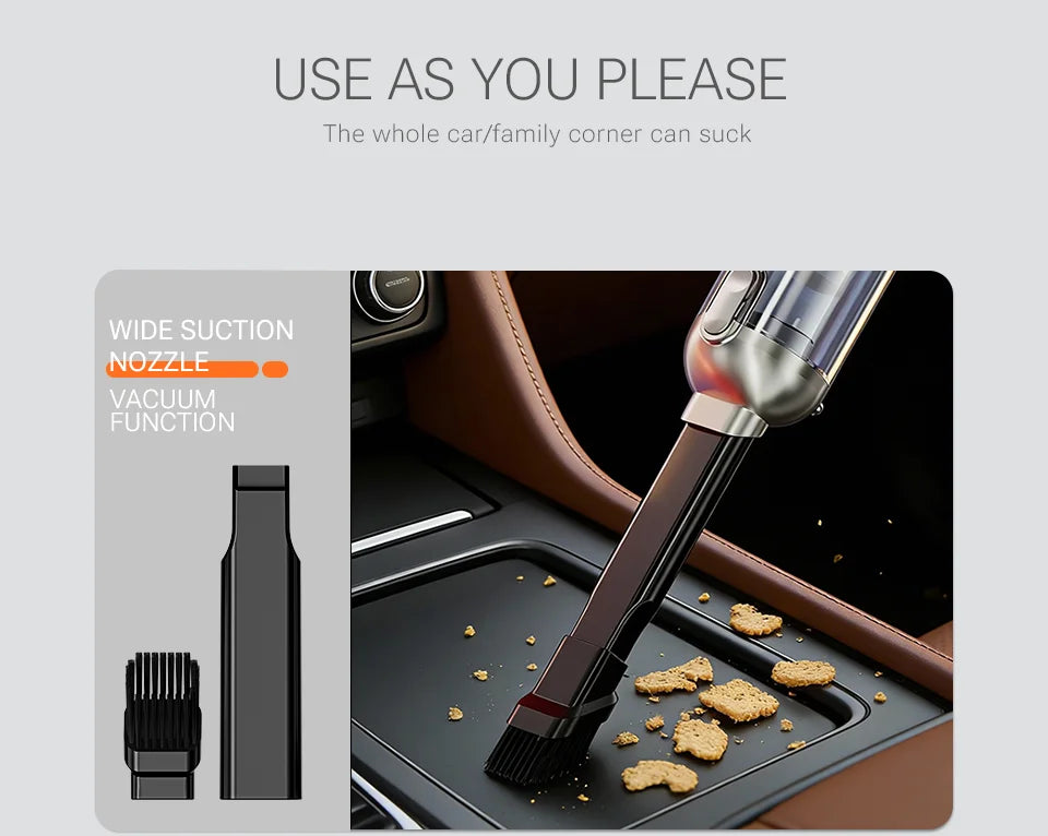 SZUK New Car Vacuum Cleaner Multi Powerful Handheld Portable Cleaning Machine with LED Light Mini Blower Wireless Vacuum Cleaner