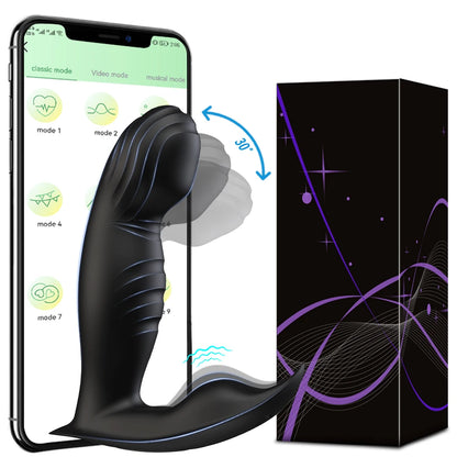 APP Control Male Wiggle Prostate Massager Anal Vibrator for Men Gay Swing Butt Plug Perineum Stimulator Sex Toy for Men