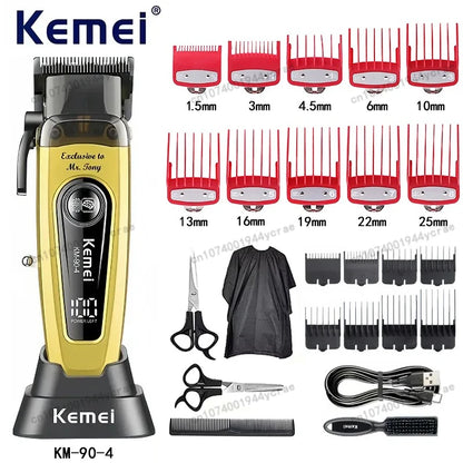 Professional Hair Clipper KM-90-5,KM-90-4 Electric Hair Trimmer Set For Men Rechargeable Cordless Haircut Machine for Barber