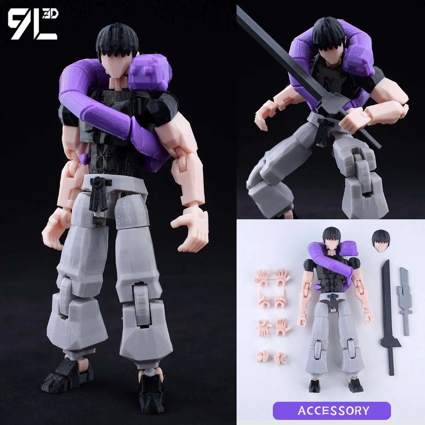 9L3D Printed Lucky Dummy 13 Spider-Man 3D Printed Action Figure, Multi-Jointed Poseable Anime Model, Collectible Gift for Fans