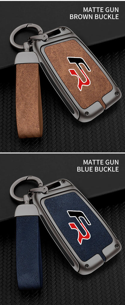 Suitable for Seat Ateca Leon FR 2 Ibiza zinc alloy car key cover high-end genuine leather car key case buckle auto accessories