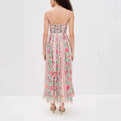 Ele High Waist Printed Holiday Dr Strapl Summer Casual Polyester Maxi Skirt Sle Women's Single Piece Faion
