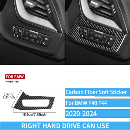 Real Carbon Fiber Car Accessories Black Trim Cover Soft Sticker For BMW 1/2 Series F40 F44 2020 2021 2022 2023 2024