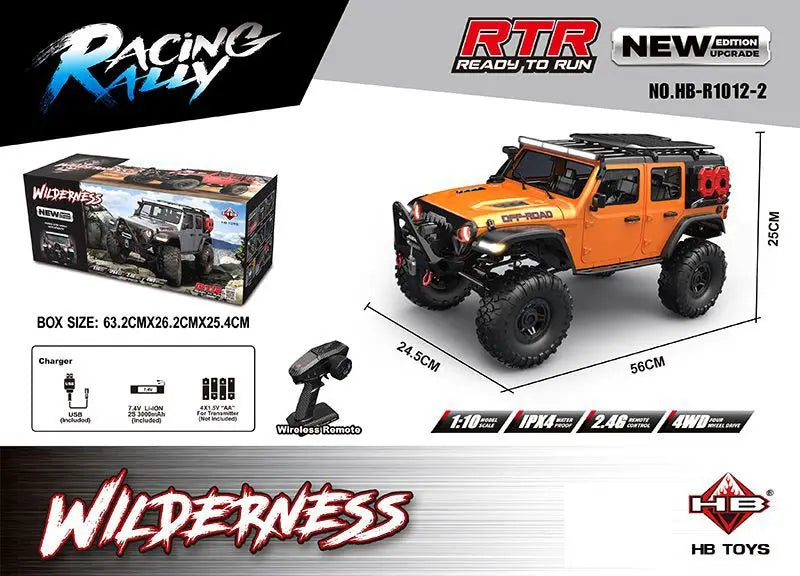 New 1/10 HB R1011 RTR Remote Control Vehicle 2.4G Full Proportional Rock Crawler LED Light 4WD Off-Road Climbing Car Toys Gifts