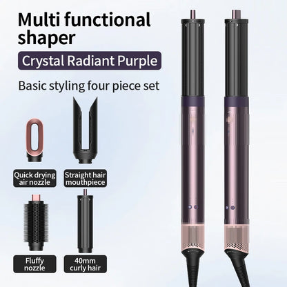 Professional 6 in 1 Cold Hot Air Styling Brush Hair Dryer Curling Iron Straightener Flat Iron 1700W Fast Dry Voluminous Waves