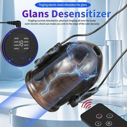 Estim Electric Shock Penis Ring Electro Trainer Massage Cup Chastity Penis Seelve Cockring For Men Dick Electrostimulation