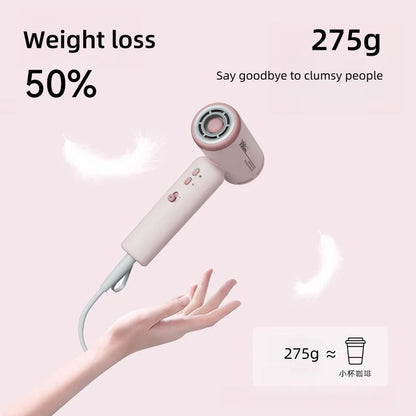 New Mini High Speed Hair Dryer with High Wind Power, Negative Ion Hair Care, Silent 1400W Travel Portable Mini Hair Dryer
