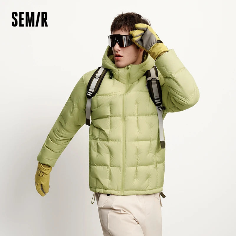Semir Down Jacket Men Outdoor Lightweight Warm Liner Three-Resistant Outerwear Quilted Hooded 2025 New Winter Wear Men's Wear