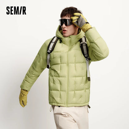 Semir Down Jacket Men Outdoor Lightweight Warm Liner Three-Resistant Outerwear Quilted Hooded 2025 New Winter Wear Men's Wear