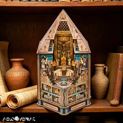 Book Nook Kit  3D Wooden Puzzle Egyptian Pharaoh MummyDIY Miniature Dollhouse Pyramid Model Building Home Decoration Gifts