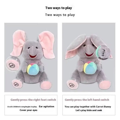 Animated Elephant Toys Plush Singing Elephant with Ears Moving Electric Plush Toy Cute Elephant Stuffed Animal Toy Baby Gift