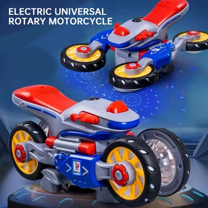 Children's Electric Toy Car，360Rotating Blue Police Car，Cool lights with music，Perfect Holiday Gift（Does not include batteries）
