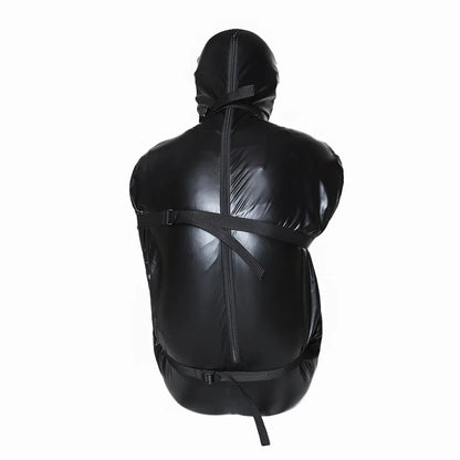 Zip Full Body Bondage Mummy Sack Sleeping Bag Erotic Costume BDSM Detachable Hood Mask Restraint Slave Sex Toys for Women Men