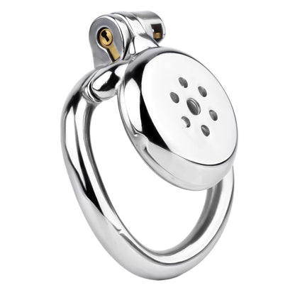 FRRK 268 Flat Button Sissies Male Chastity Cage, 240 Steel Urethral Inverted Chastity Belt, Slave Man Sex Toy Anti-Cheating