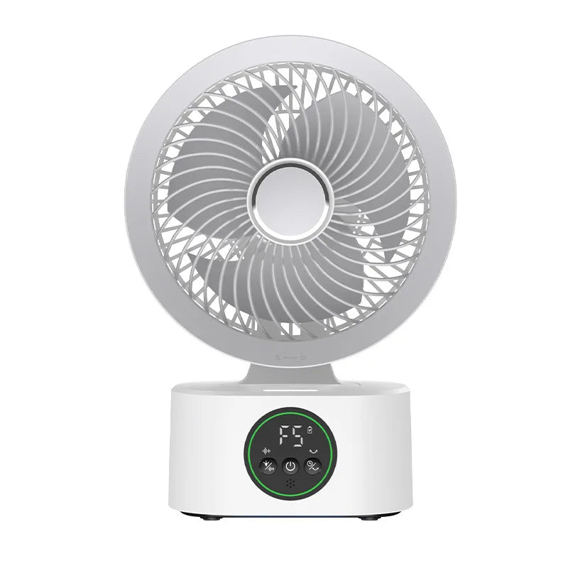 Lenovo Portable Rechargeable USB Wall Hanging Air Fan Remote Control Folding Shake Head Fan with Nightlight Air Cooler Household